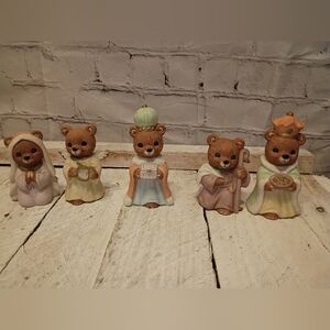 Vintage HoCo Ceramic  Bear Figurine Set
